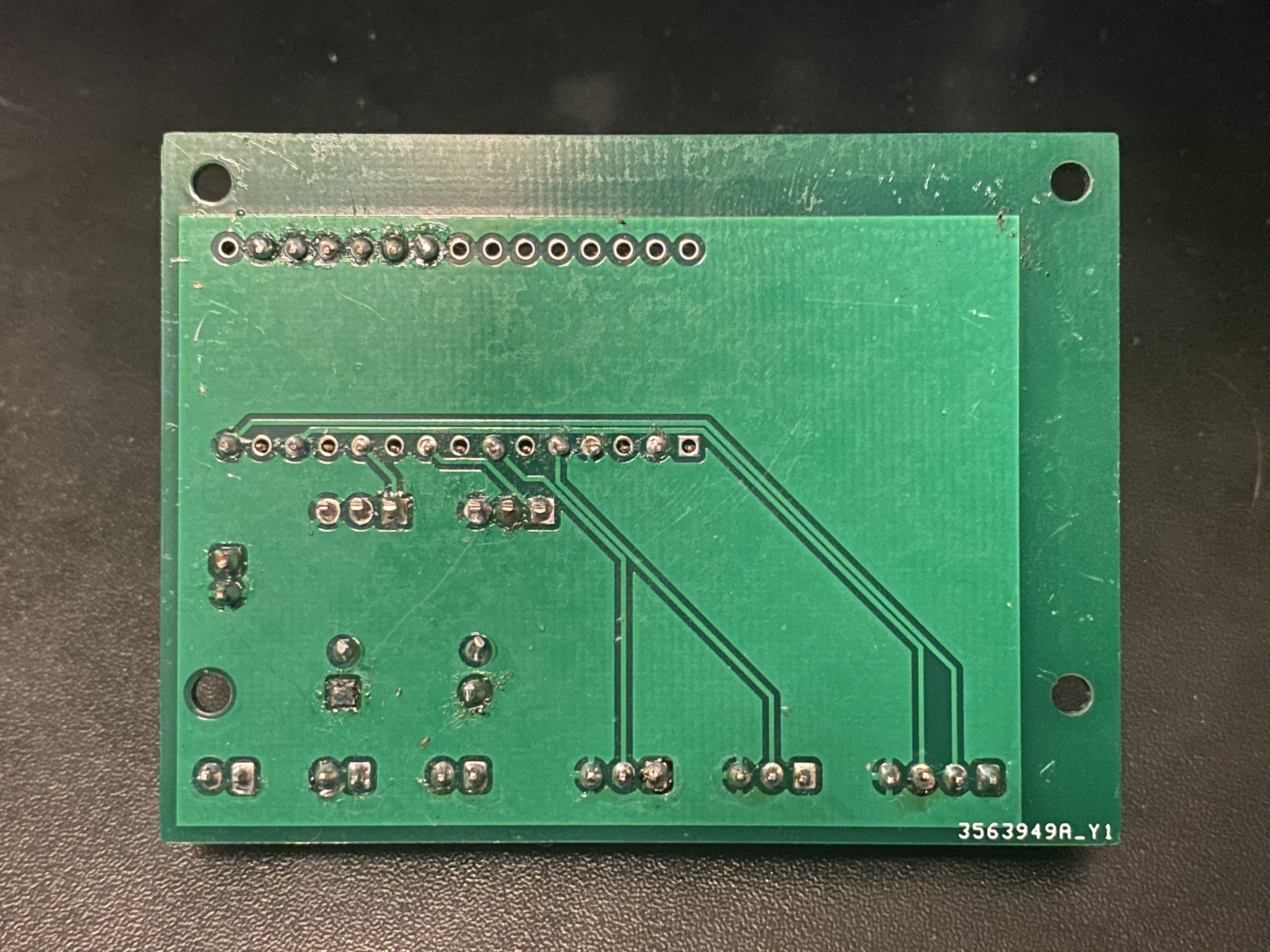 Final soldered circuit board - back